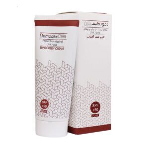 کرم ضد آفتاب بی رنگ دمودکسیلین SPF 50 مناسب برای انواع پوست حجم 50 میلیلیتر